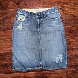 Joe's Jeans Distressed Blue Pencil Skirt